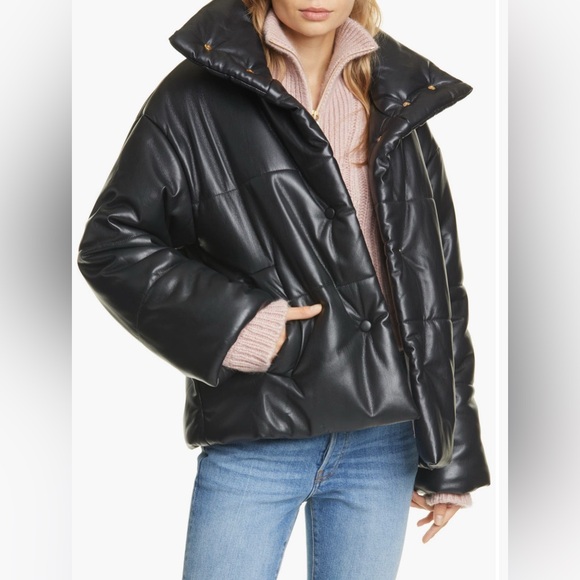 Nanushka Hide Vegan Leather Puffer Jacket - Picture 1 of 3